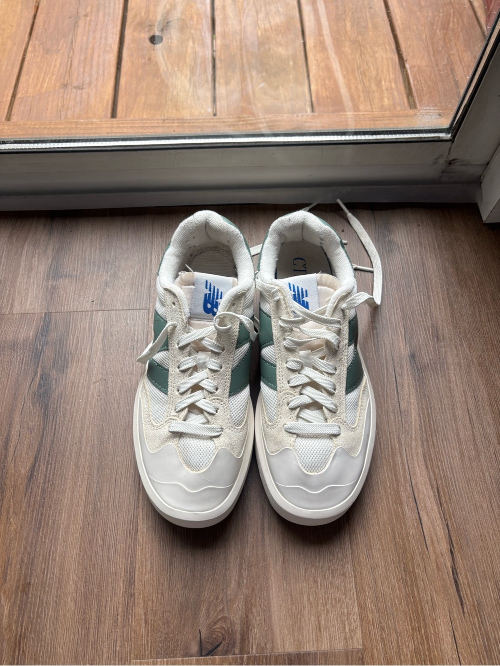 New Balance CT302 Women’s Cream and Sage Green 'N' Logo Sneaker - Picture 4 of 5